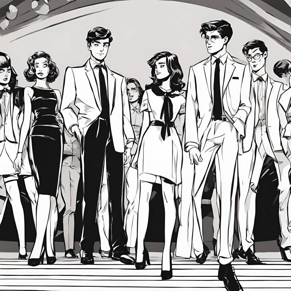 A bunch of high school students in business attire